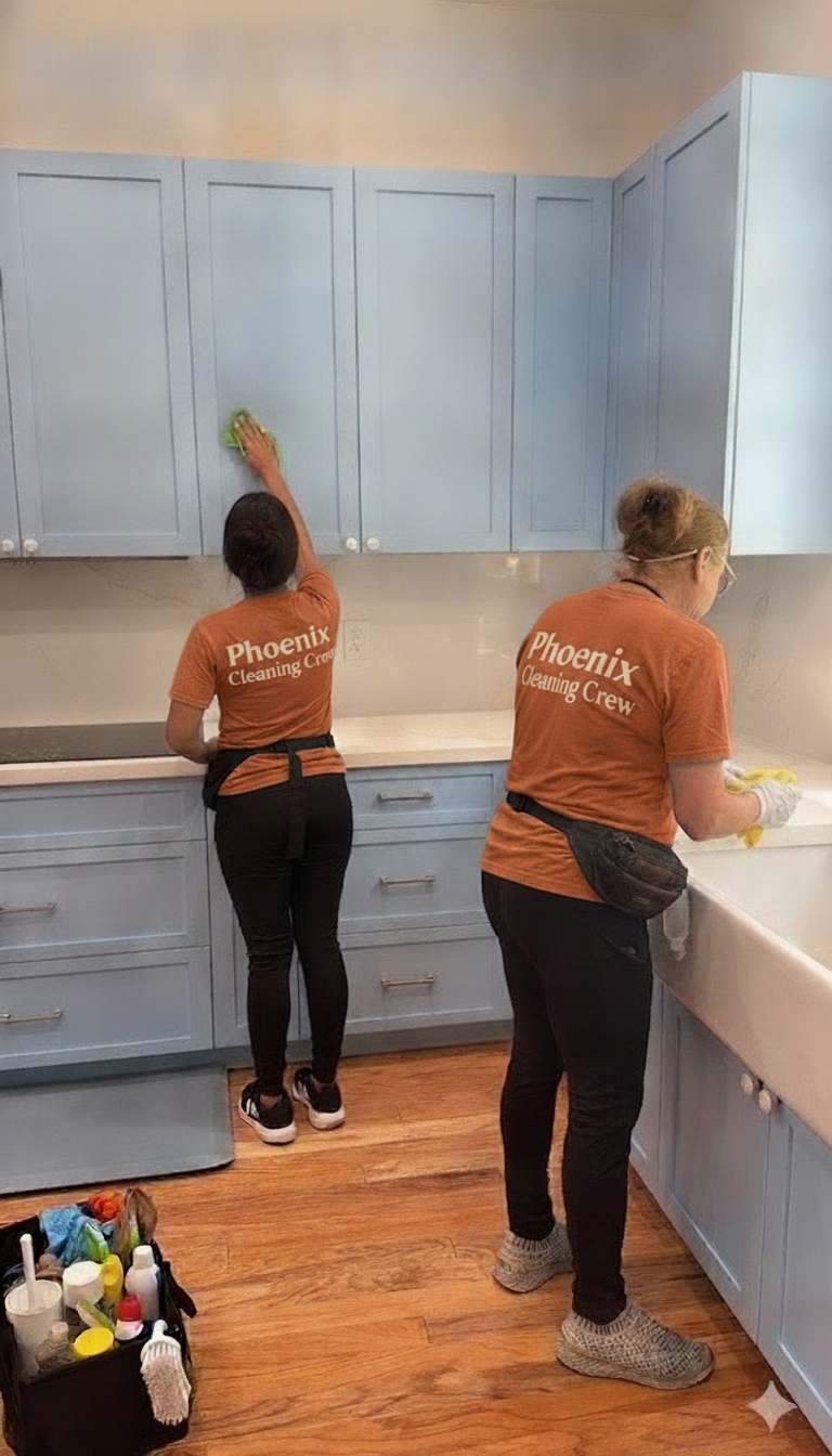 Phoenix Cleaning Crew cleaning a kitchen